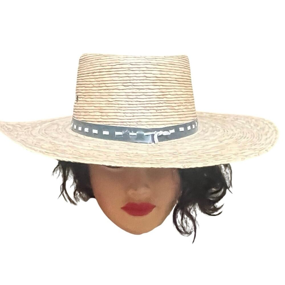 VTG Legitimo Sahuayo Mexican Gaucho Ranch Hat Tan Straw 58cm 7 1/4 Mexico Ethnic